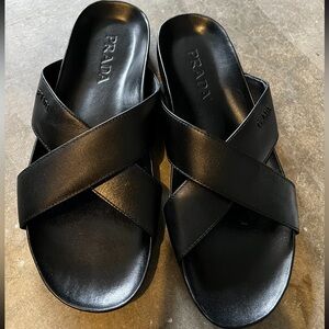 Black Prada Slide in black.